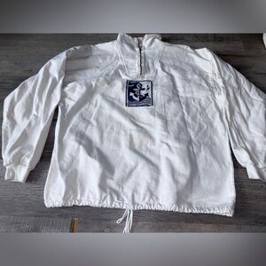 Martha’s Vineyard By Taylor Quarter Zip Jacket size 1x xl Nautical Cream Cotton